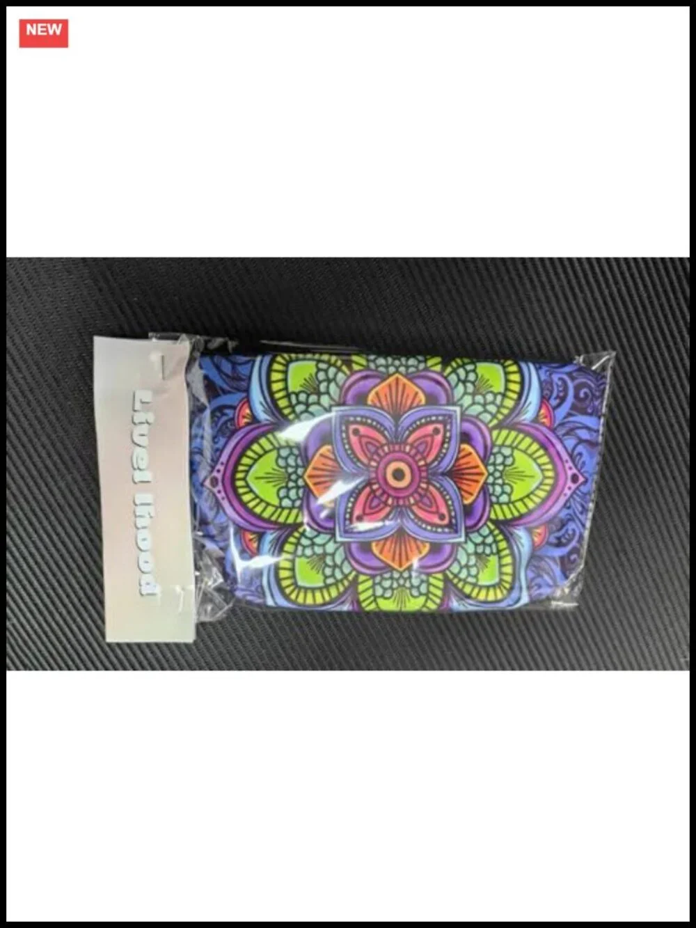 Cosmetic Bag with Mandala Flowers Print, Padded Zipper Pouch Organizer for